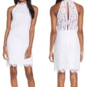 BB Dakota Cara lace dress‎ high neck white